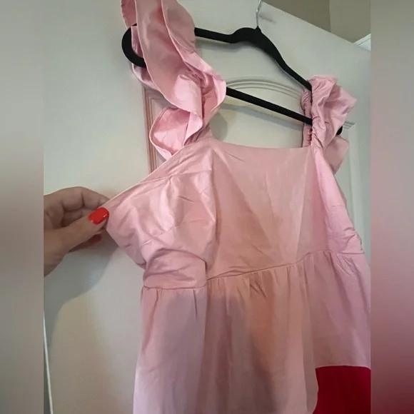 Lauren Conrad Vibrant Summer Dress, Pink Shades. Cotton & spandex blend SZ L - Picture 16 of 16